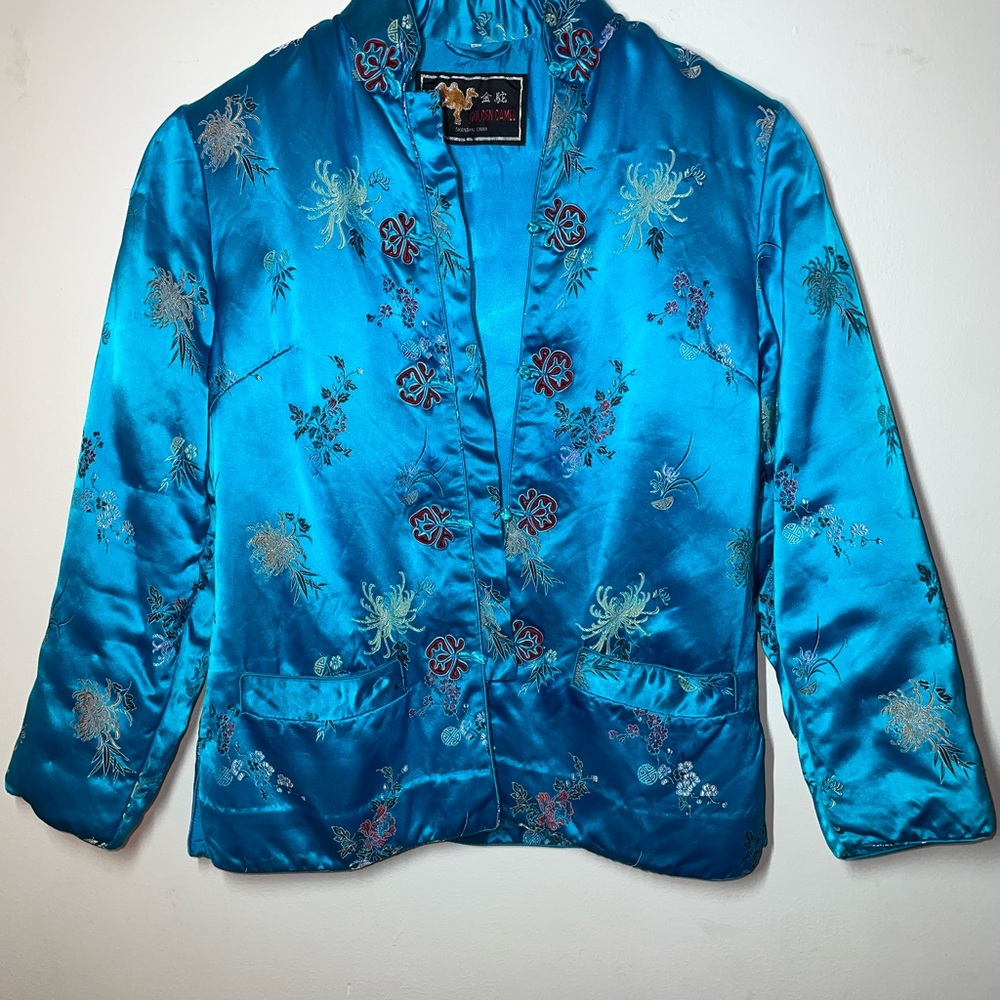 Vintage Golden Camel Shanghai Chinese Satin Insulated Jacket Sz M